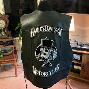 Harley-Davidson Black Skeleton Design Vest